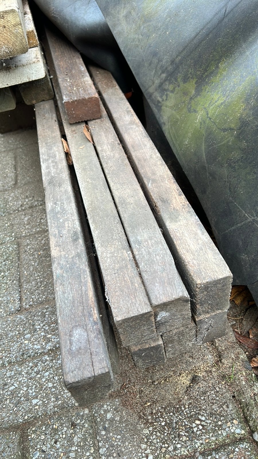 8 bankirai hardhouten balkjes, Ophalen of Verzenden, Gebruikt, 250 cm of meer, Balken