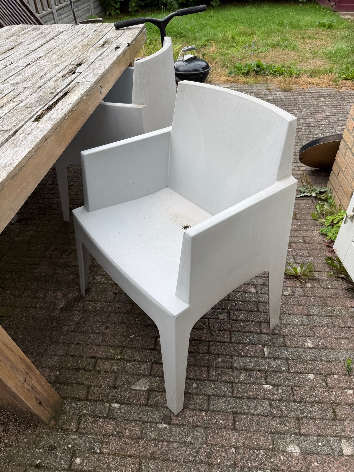 Tuinstoel siesta box, Ophalen, Gebruikt, Kunststof, Stapelbaar