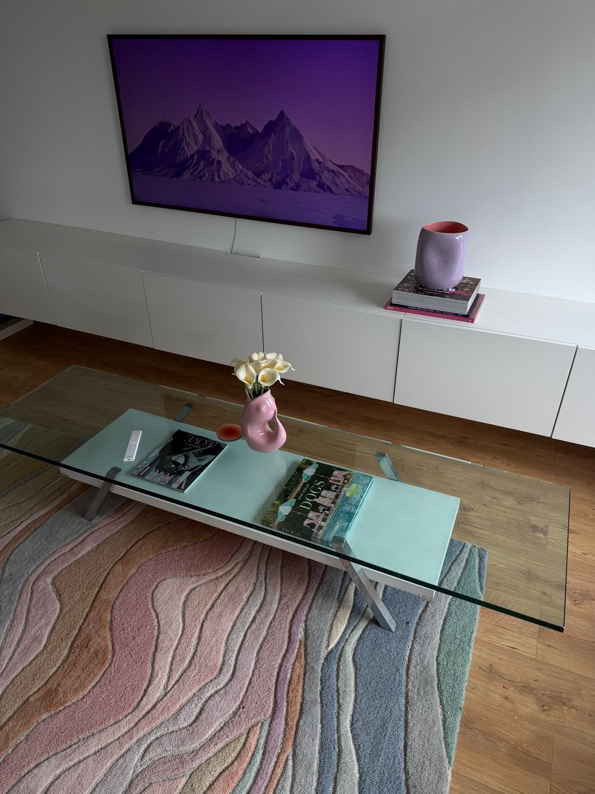 Prachtige glazen salontafel met opberg ruimte!, Huis en Inrichting, Tafels | Salontafels, Zo goed als nieuw, Minder dan 50 cm