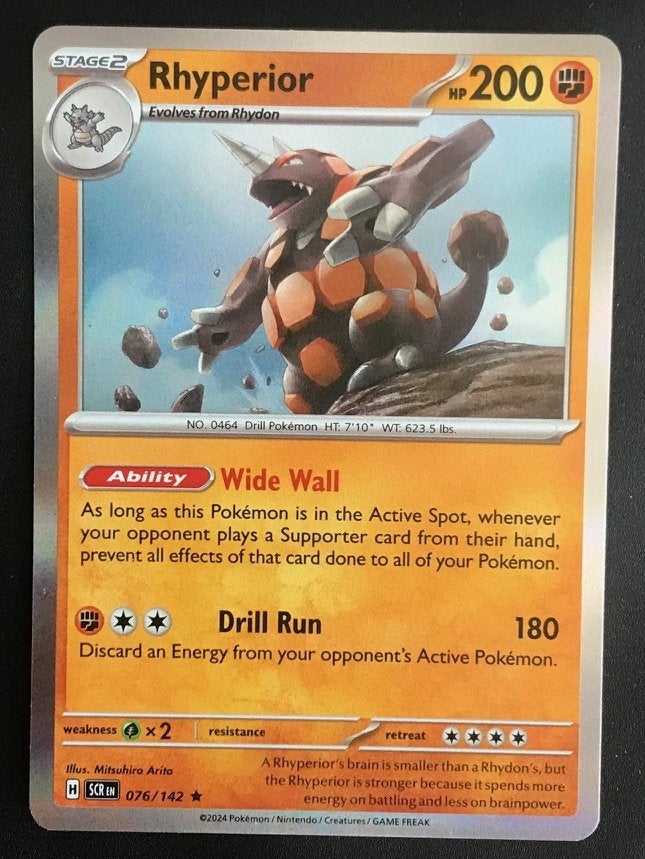 Pokemon - Rhyperior (SCR 076) Holo rare.., Ophalen of Verzenden, Nieuw, Losse kaart, Foil