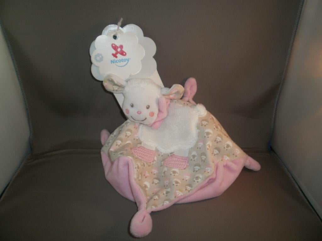 nicotoy schaap doekje wit roze kleine schaapjes op doek, Ophalen of Verzenden, Nieuw, Overige typen