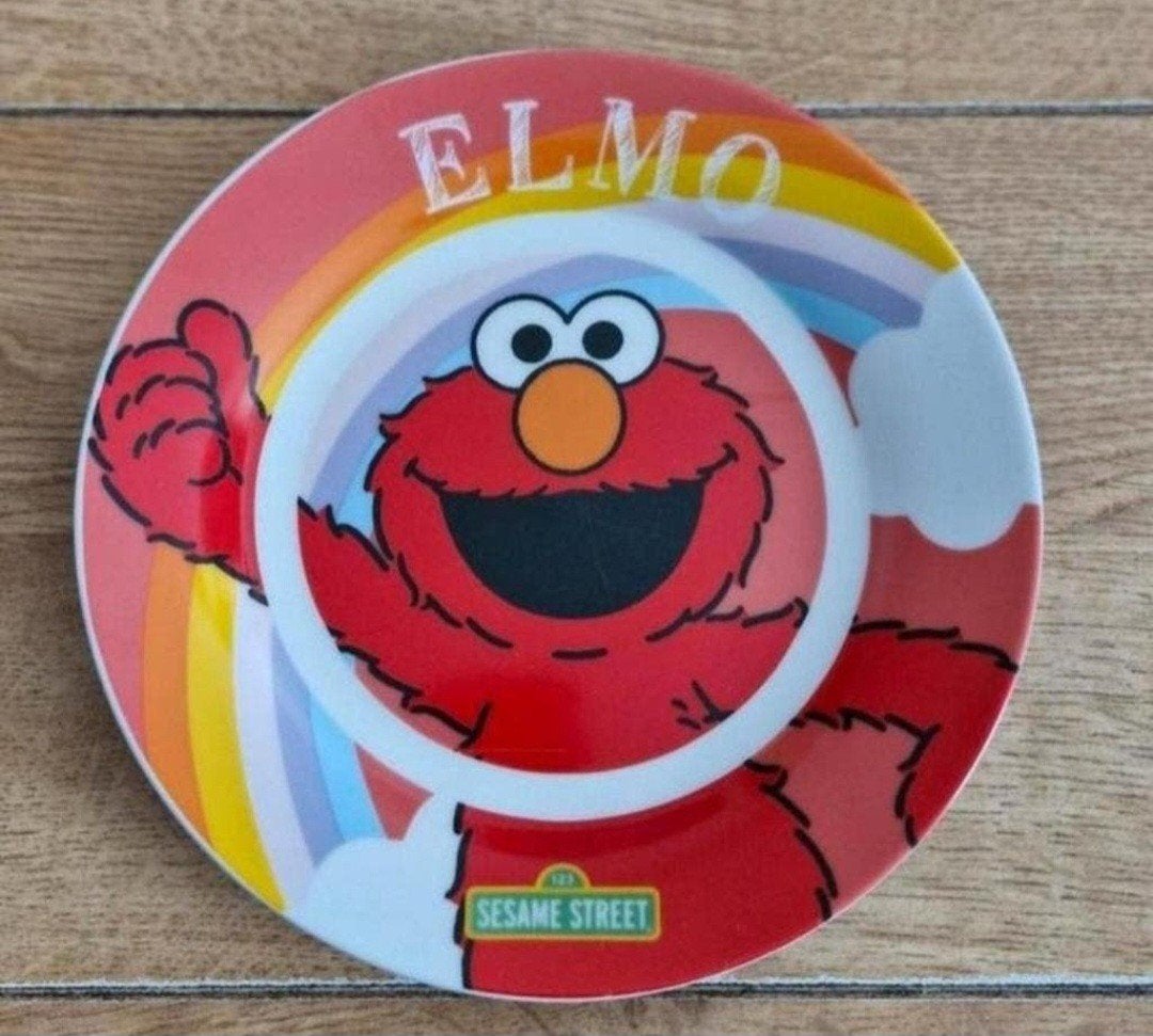 Ontbijtbord Sesamstraat Elmo, Ophalen of Verzenden, Bord(en), Overige stijlen, Glas