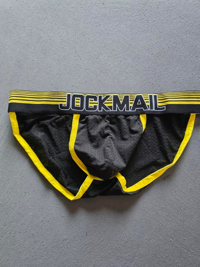 Jockmail Tanga Slip Zwart/Geel Maat M, Ophalen of Verzenden, Zwart, Slip