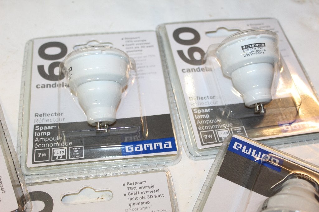 10x Gamma Spaarlamp GU10 7W (vervangt 30W gloeilamp) Nieuw, Huis en Inrichting, Lampen | Losse lampen, GU10, Nieuw, Ophalen of Verzenden