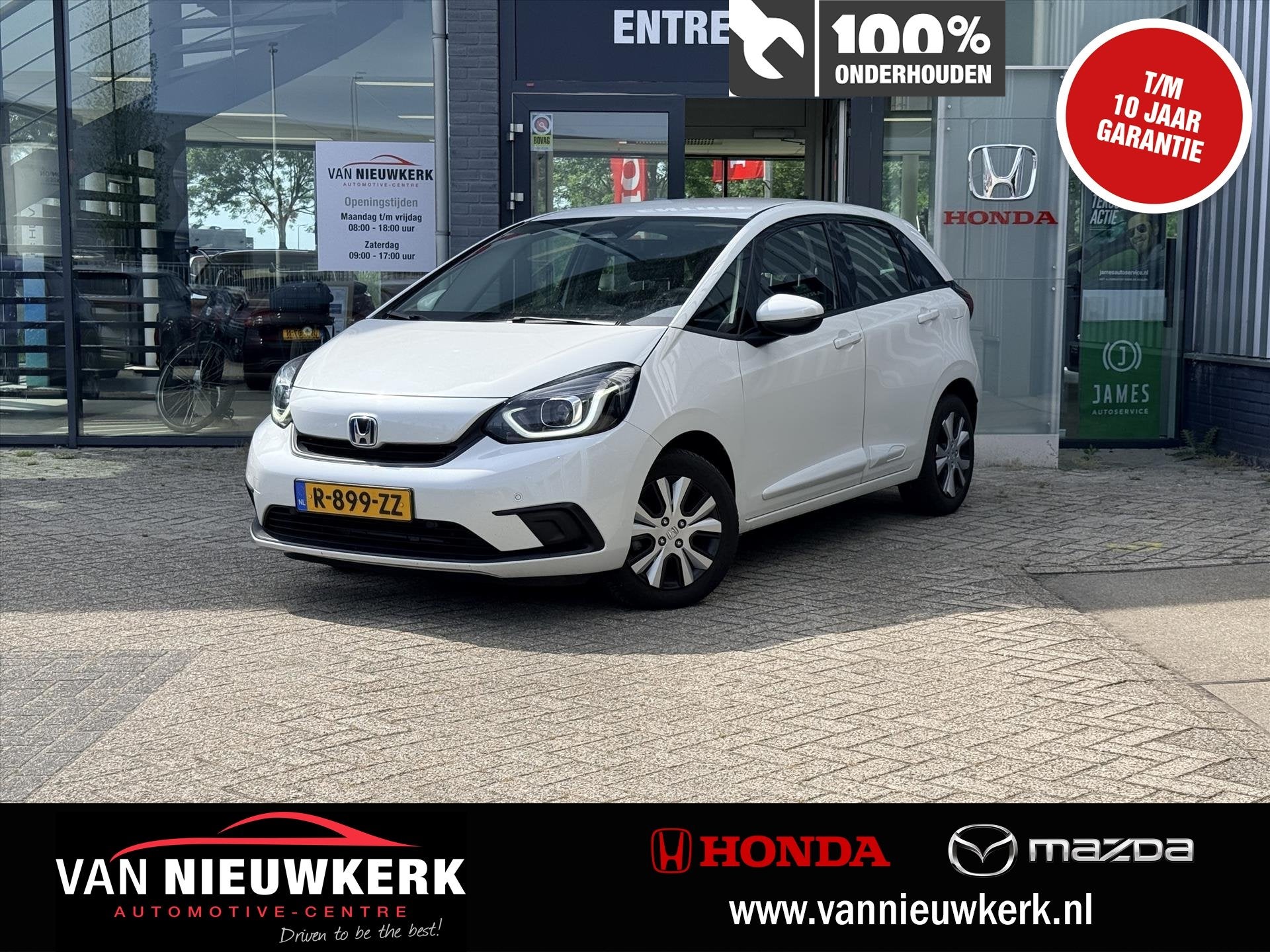 HONDA Jazz 1.5 i-MMD 109pk Hybrid Automaat Elegance | CARPLA, Auto's, Honda, 12 maanden, Leder en Stof, Wit, Origineel Nederlands