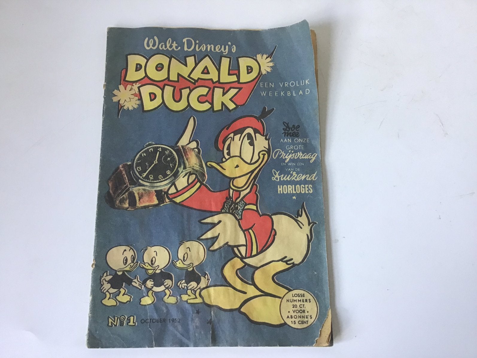 Allereerste Donald Duck nr 1 uit 1952 (herdruk), Eén stripboek, Ophalen of Verzenden, Gelezen