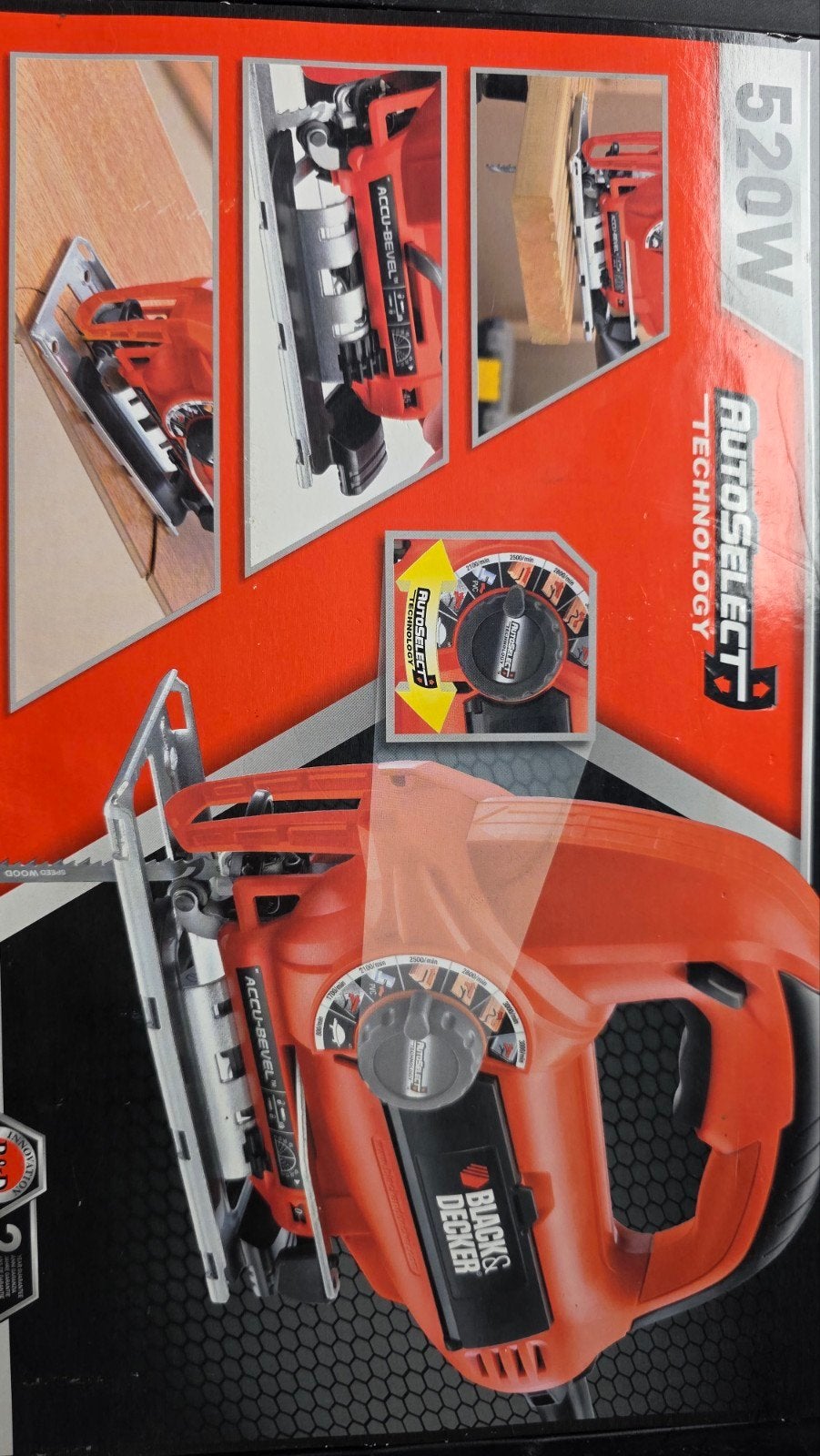 Black & Decker Autoselect Decoupeerzaag 520W, Ophalen, Gebruikt, 600 tot 1200 watt, Black & Decker