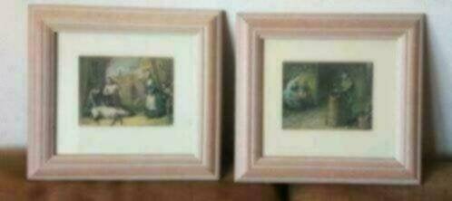 2 oude gravures Jacob Cats varken slager boter karnton 1862, Ophalen