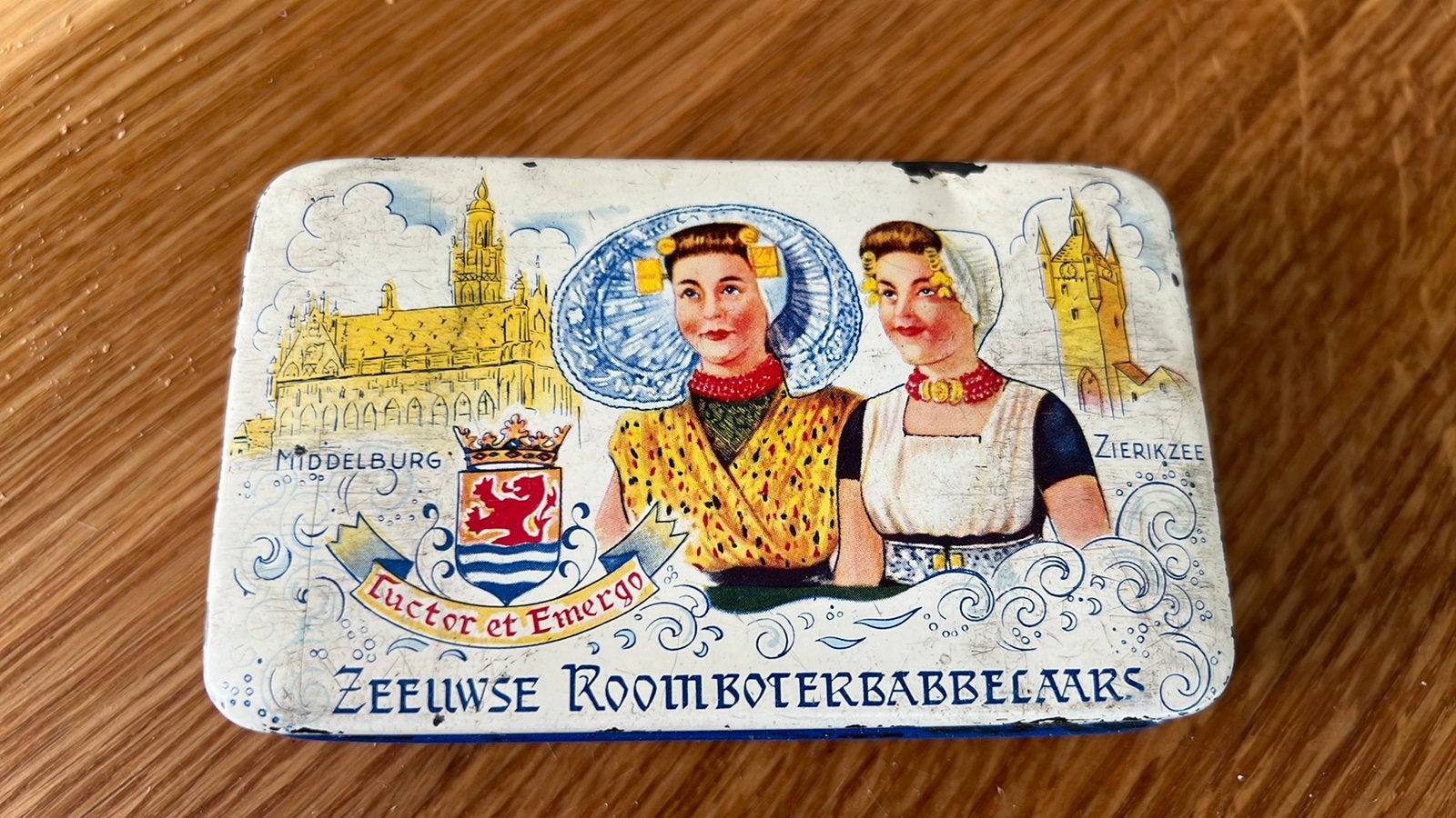 Kleine Roomboter babbelaars blik Middelburg, Verzamelen, Blikken, Ophalen of Verzenden, Gebruikt, Overige