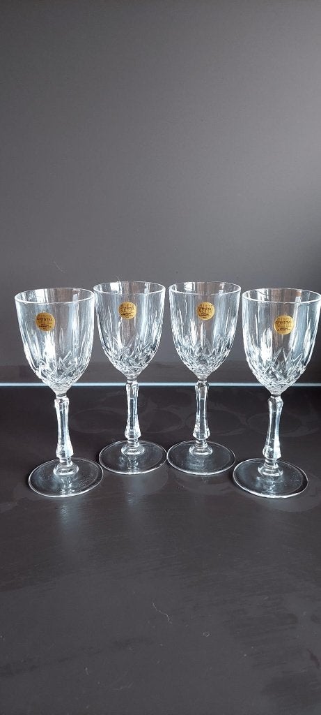 4 Vintage  Capri Crystal wijn glazen 24% Loodkristal), Eu, Eu, Nieuw, Ophalen of Verzenden