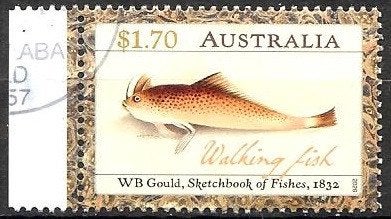 643 Australië 2026 WB Goulds Fishes met velrand, Verzenden, Gestempeld