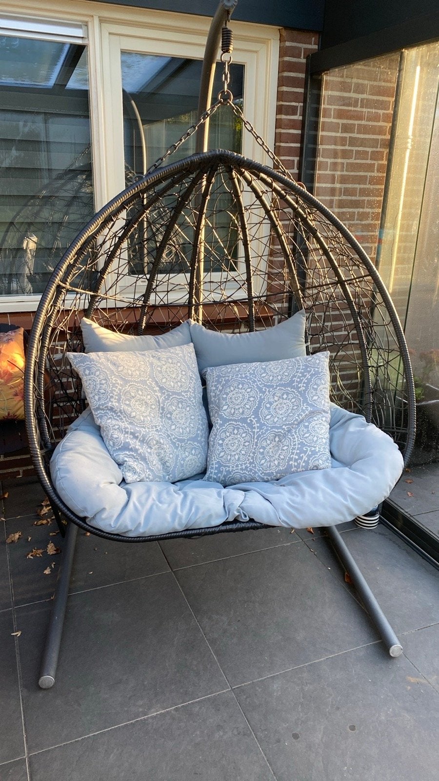 Comfortabele hangstoel voor 2 personen, Ophalen, Gebruikt, Metaal