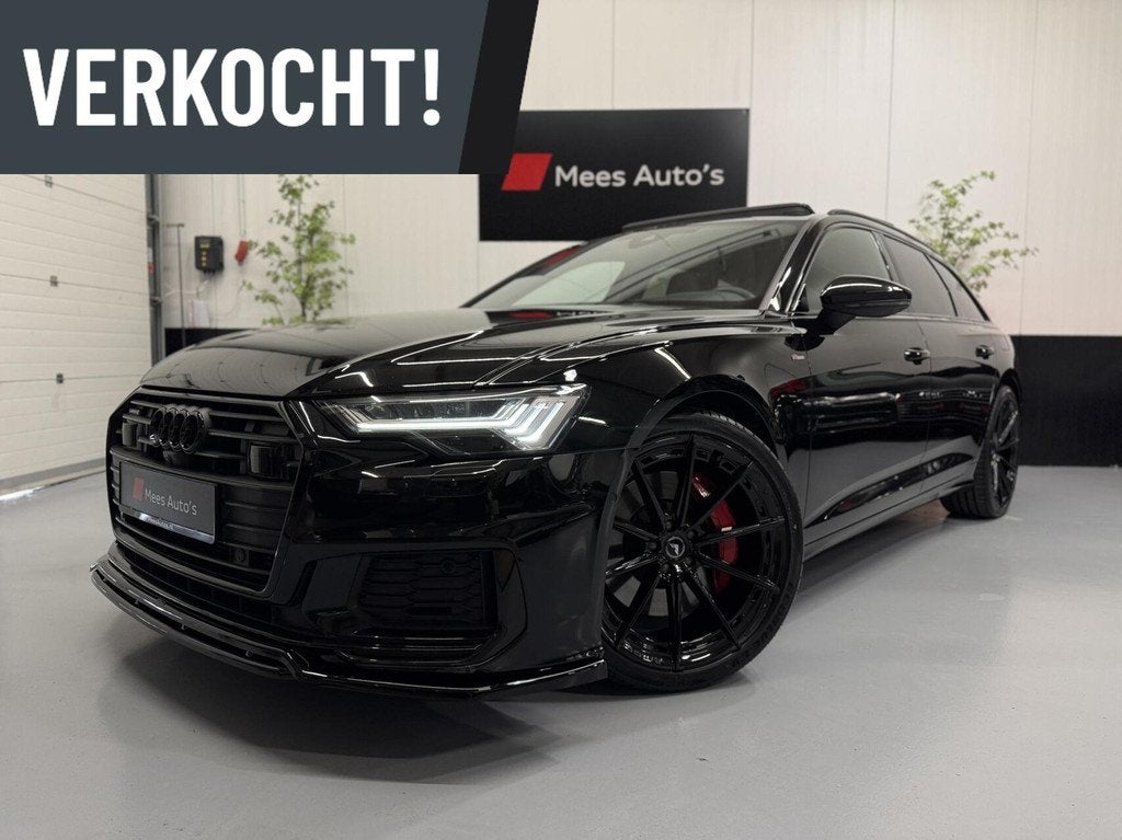 Audi A6 Avant 55 TFSIe|Competition|Pano|RS Zetels|HUD|Carbon, Auto's, Automaat, Gebruikt, 4 cilinders, Zwart