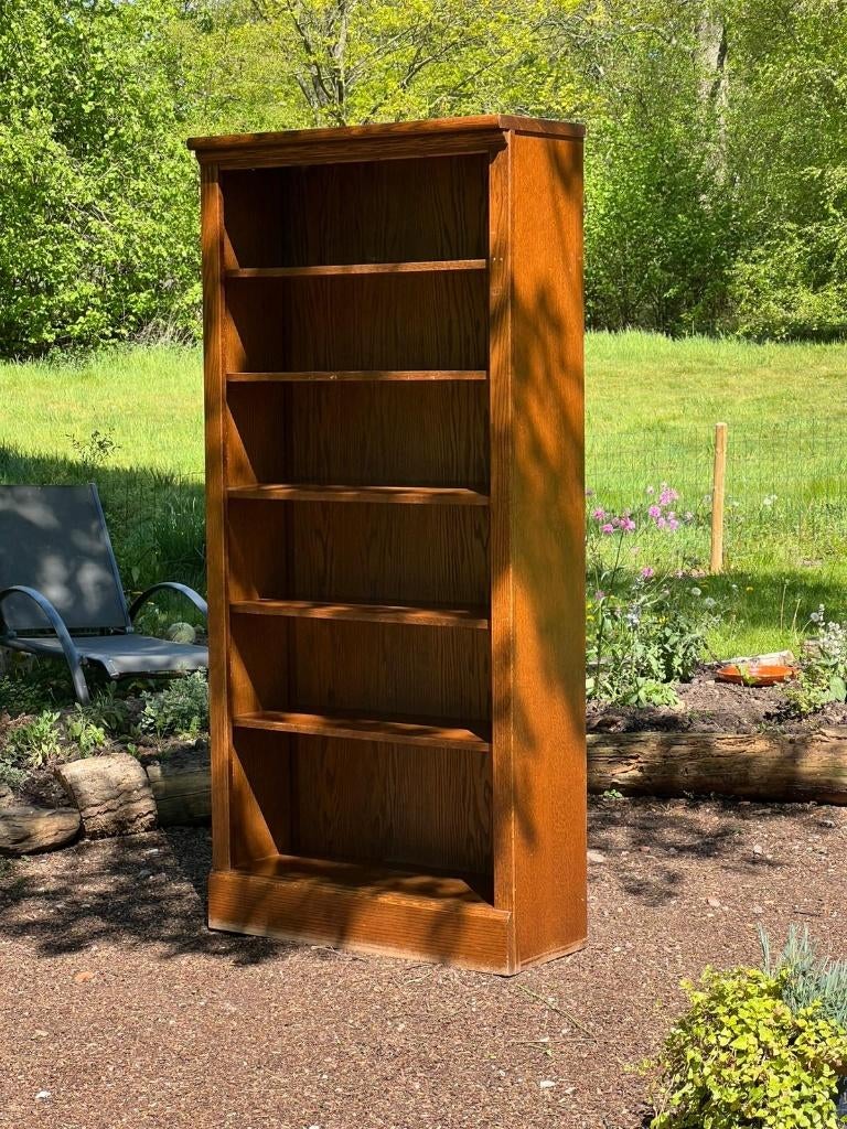 Hoge houten boekenkast / open kast – 185 cm, Ophalen, Met plank(en), 50 tot 100 cm, 150 tot 200 cm