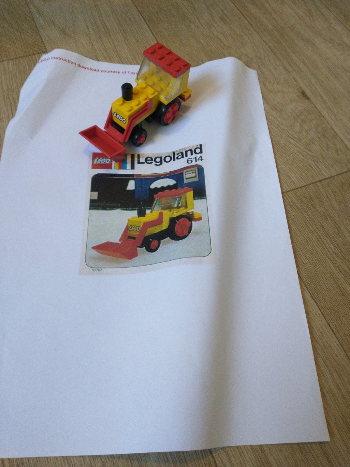 LEGO Legoland 614 Tractor met schep (met handleiding), Gebruikt, Lego, Ophalen of Verzenden, Compleet