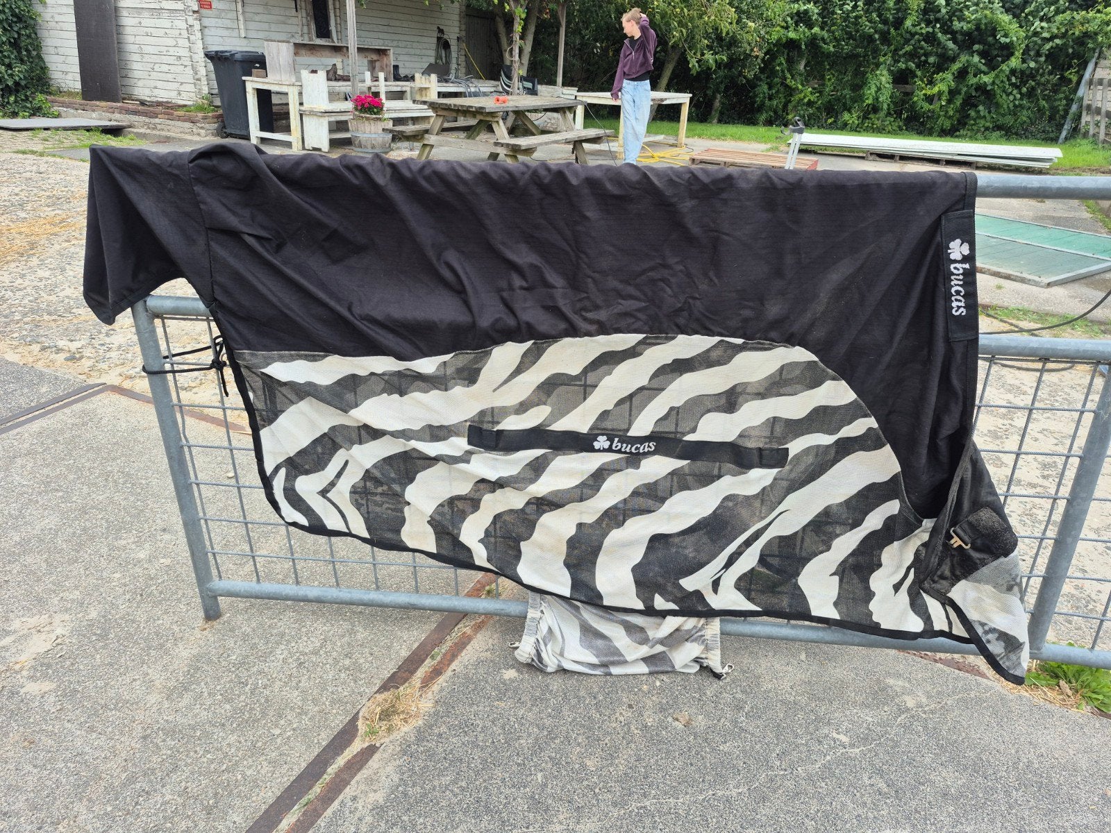 Bucas buzz-off vliegen deken en Rain 195cm, Dieren en Toebehoren, Gebruikt, Vliegendeken, Ophalen of Verzenden, Bucas