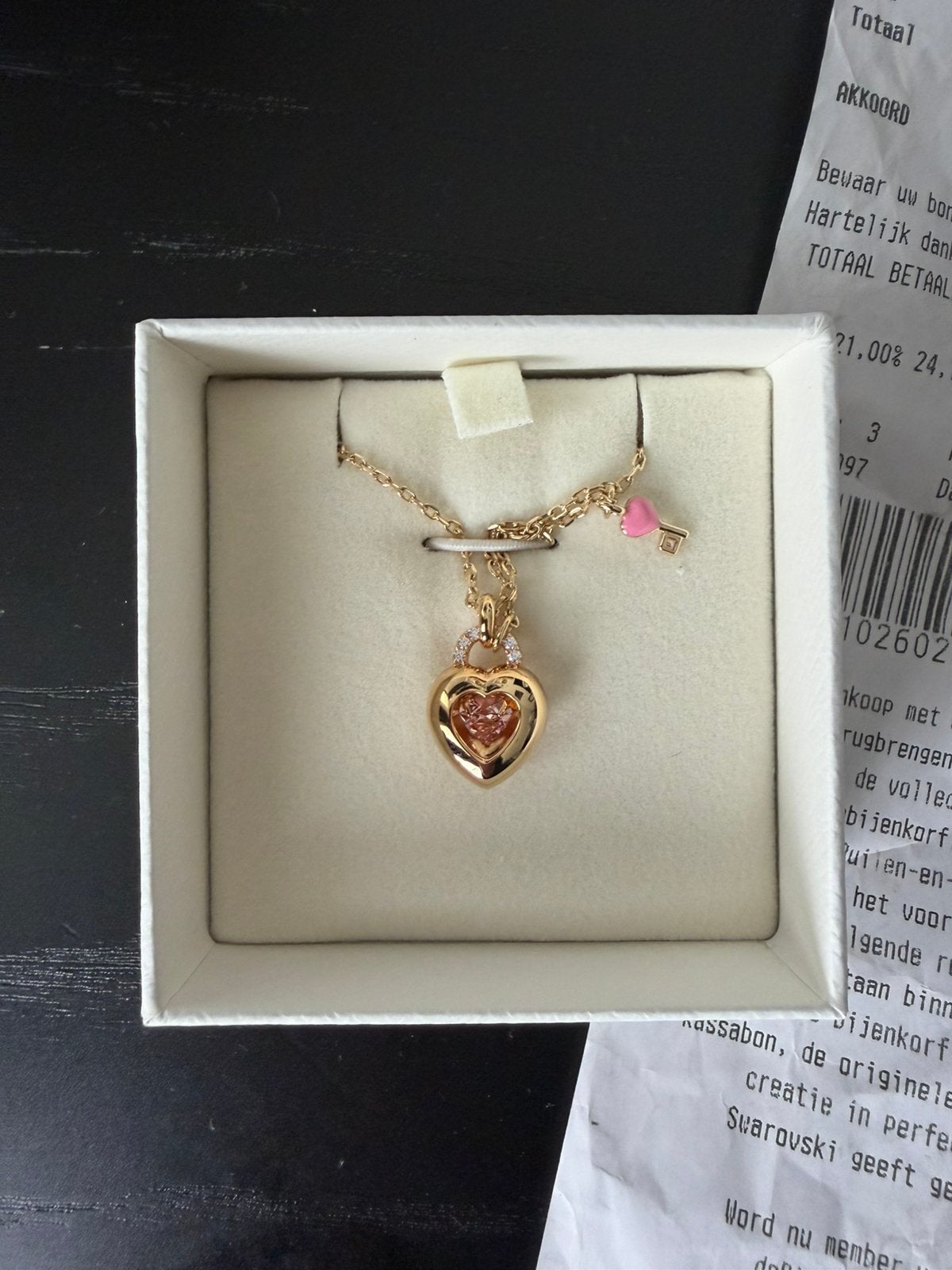 Swarovski dames hart ketting (Idyllia pendant), Nieuw, Ophalen of Verzenden, Goud, Overige materialen