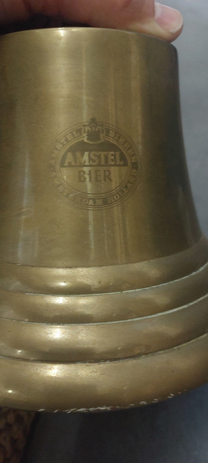 Amstel bier bel scheepsbel groot te koop over de 3kg !, Antiek en Kunst, Ophalen of Verzenden
