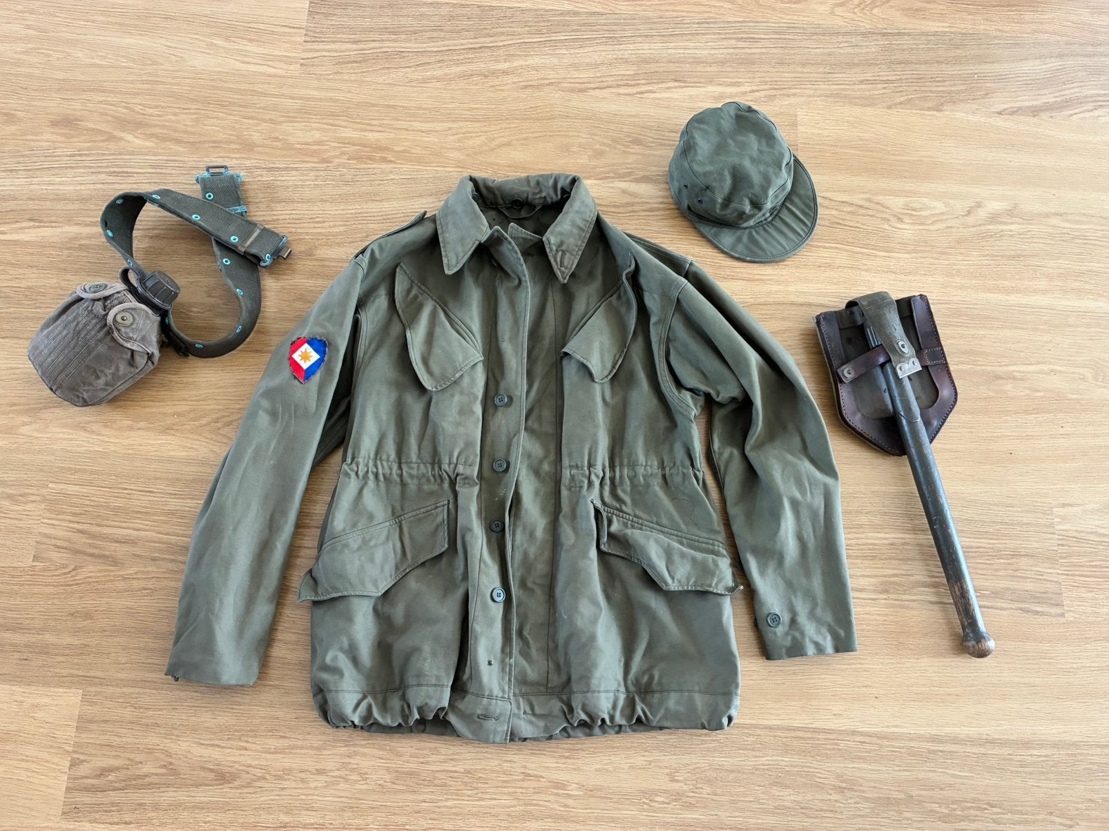 Legerjas maat 48 koppel en pioneersschep, Ophalen, Landmacht, Nederland, Kleding of Schoenen