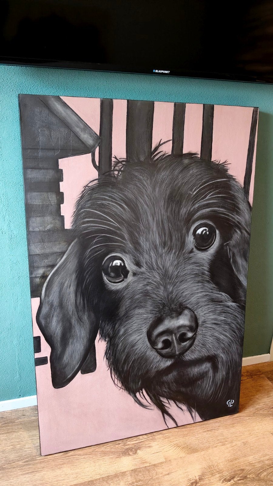 originele grafiet tekening van teckel groot nieuw schilderij, Ophalen, Oorspronkelijke maker, Nieuw, Schilderij