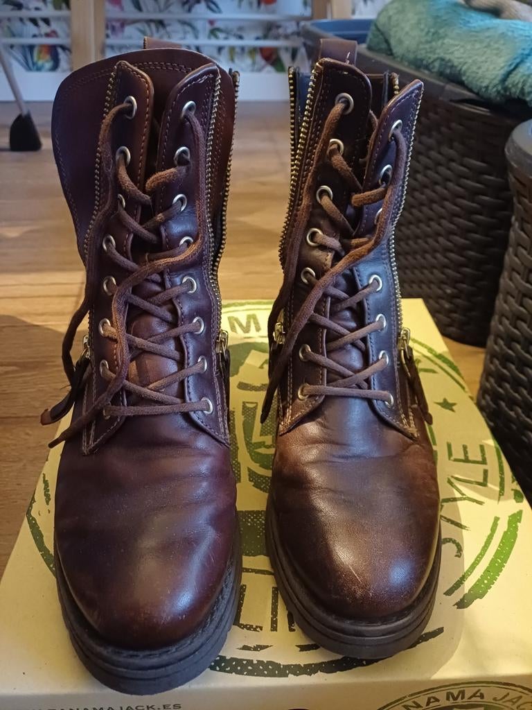 Gabor bikerboots veter enkellaarsje 4 ½ (38), Kleding | Dames, Schoenen, Ophalen of Verzenden, Zo goed als nieuw, Zwart