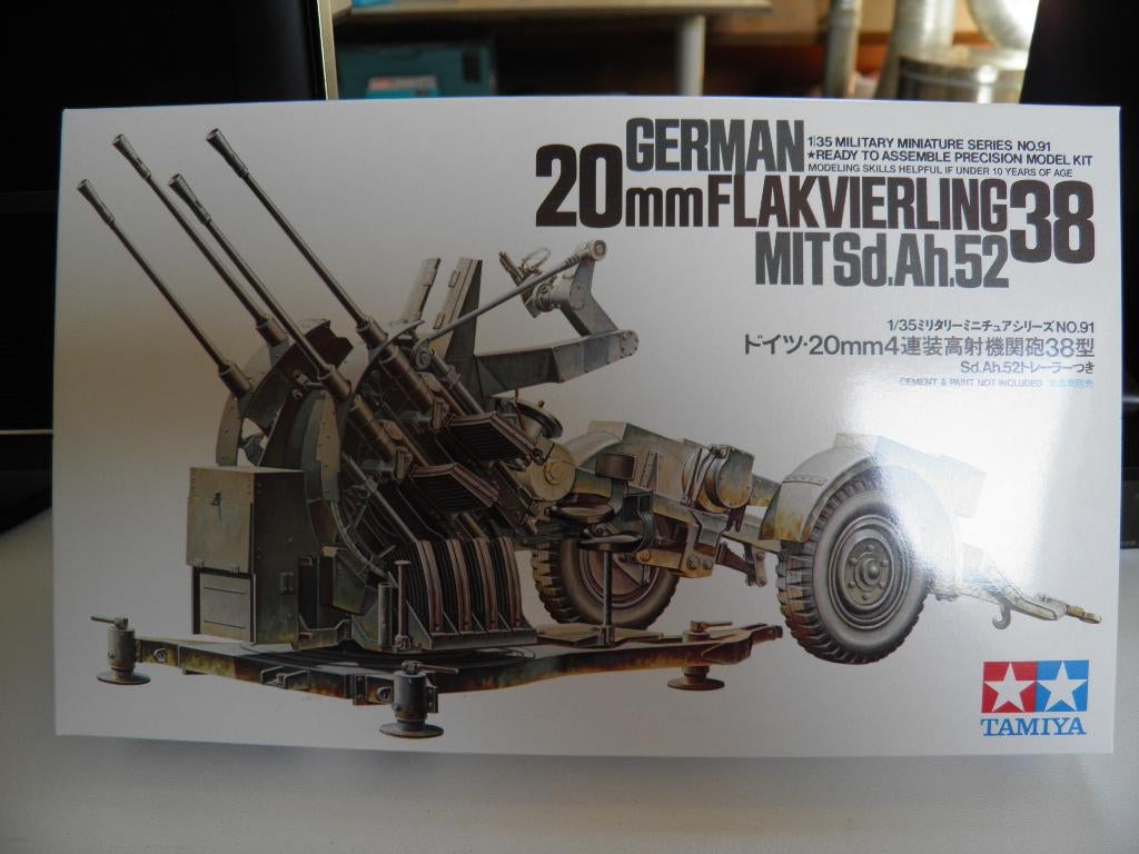 German 20 mm vierling flak geschut Tamiya WOII 1/35, Hobby en Vrije tijd, Modelbouw | Auto's en Voertuigen, Nieuw, Ophalen of Verzenden