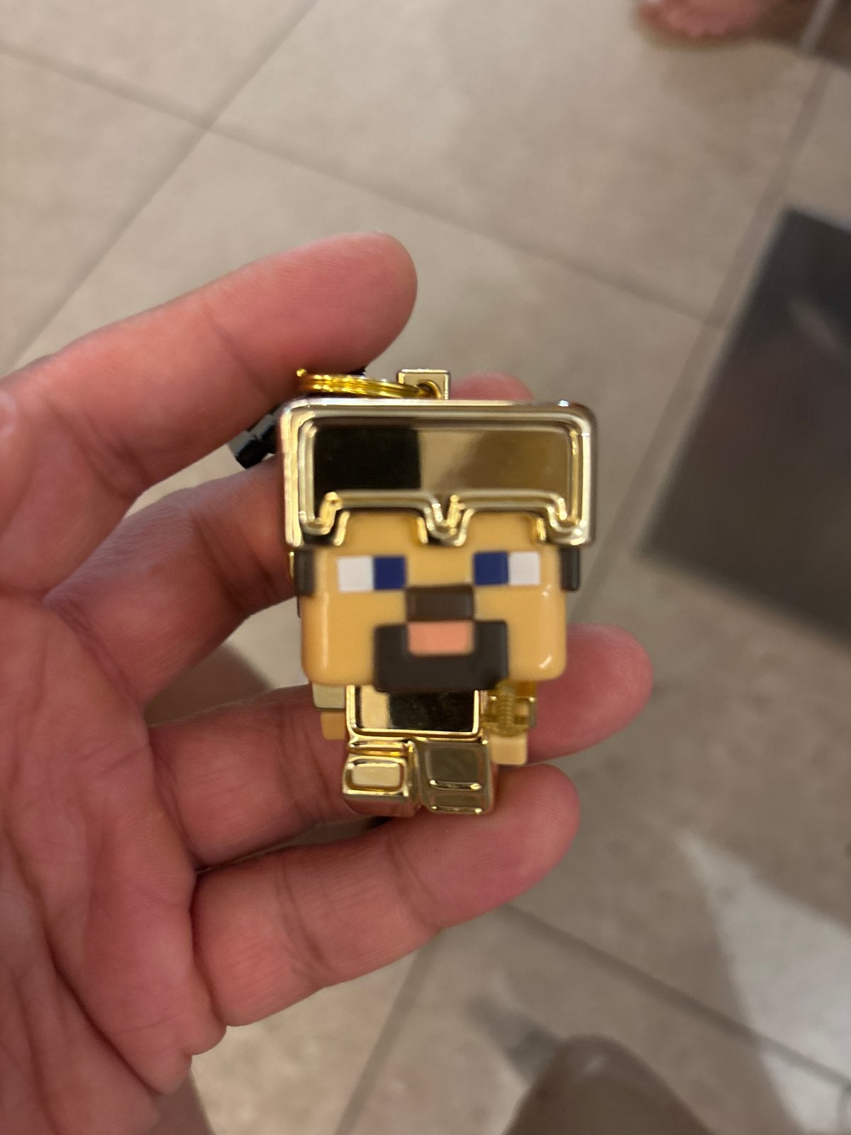 Gouden Minecraft Steve sleutelhanger, Ophalen of Verzenden, Zo goed als nieuw