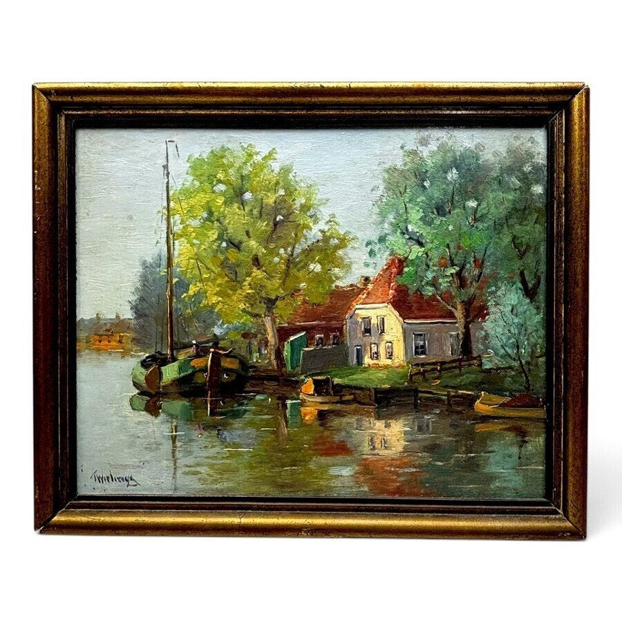 Tjerk Wielinga (1901-1957)  skûtsje aan de kade
