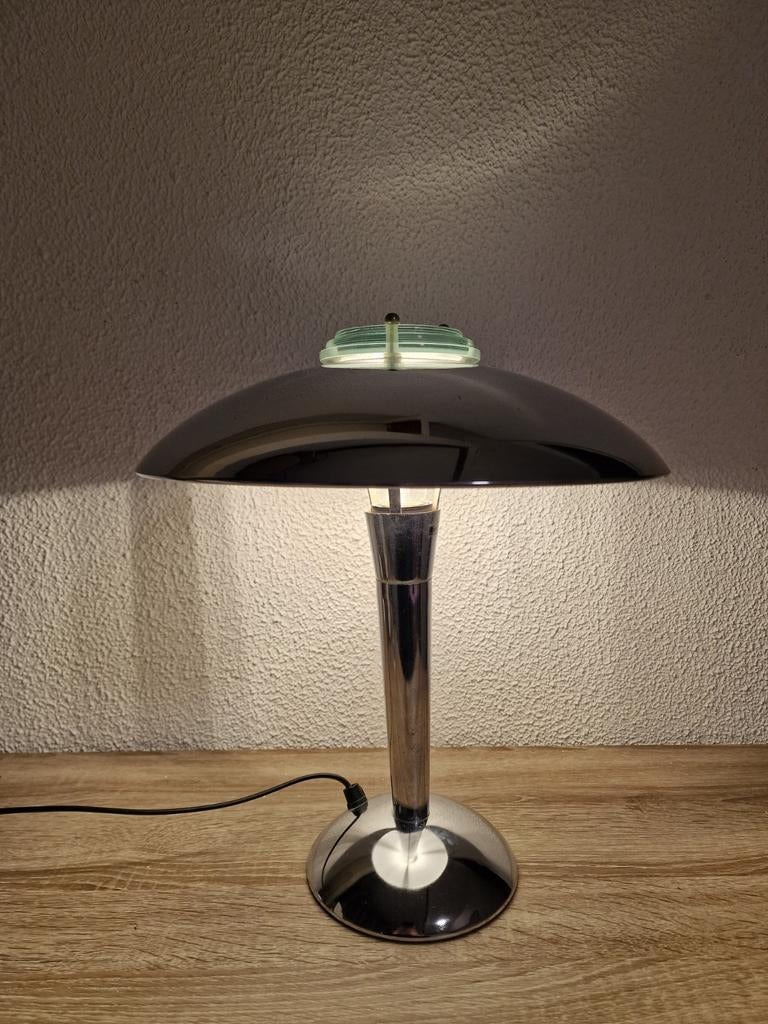 Vintage chrome bauhaus Tokyo tafellamp, Huis en Inrichting, Lampen | Tafellampen, Ophalen of Verzenden, Minder dan 50 cm