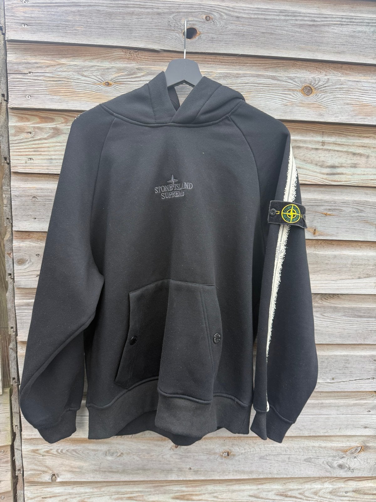 Stone Island x Supreme Hoodie - Zwart, Kleding | Heren, Ophalen of Verzenden, Gedragen