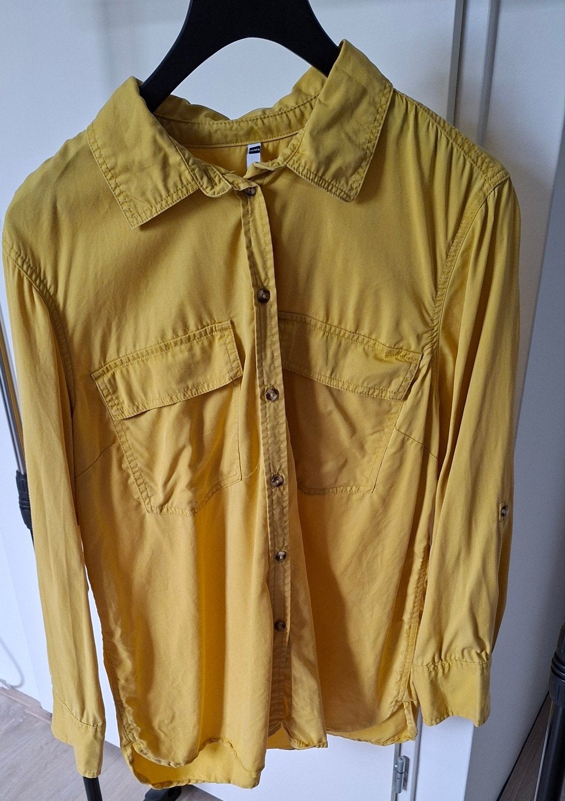 Hema Lyocell Blouse - Geel - Maat L, Geel, Maat 42/44 (L), Ophalen of Verzenden, Gedragen