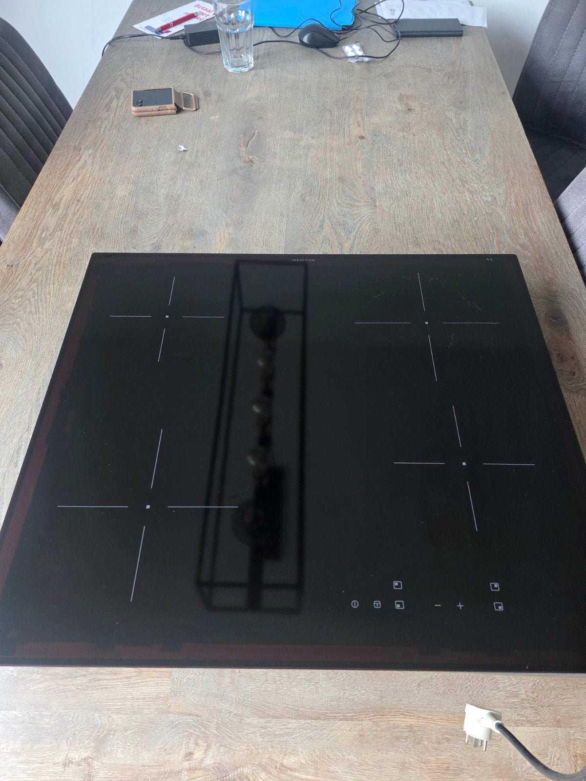Ikea Grundad Inductie Kookplaat 63B4A00AA, Zo goed als nieuw, Inbouw, Inductie, 4 kookzones