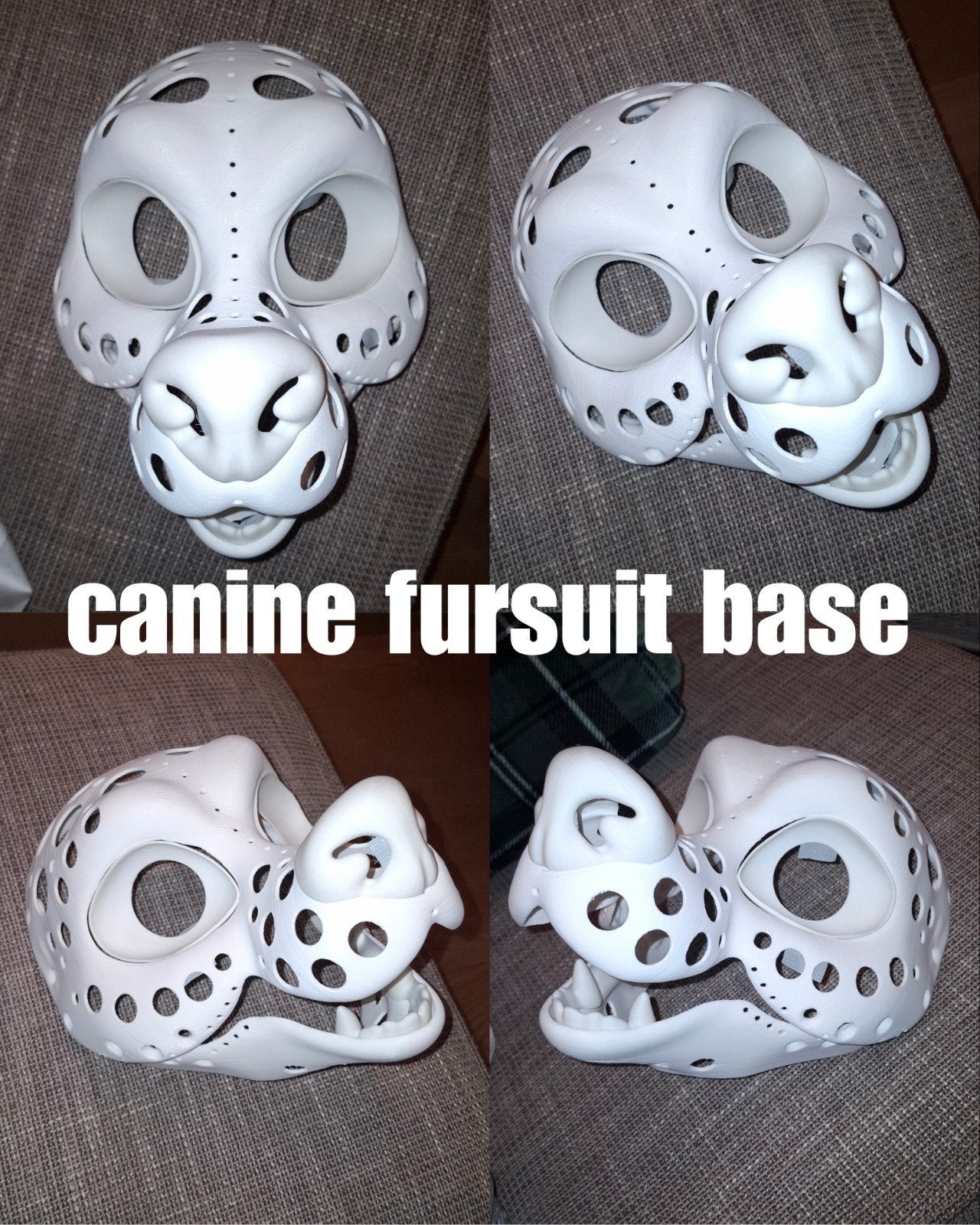 Canine fursuit base 3d printed hond/wolf fursuit basis, Ophalen of Verzenden