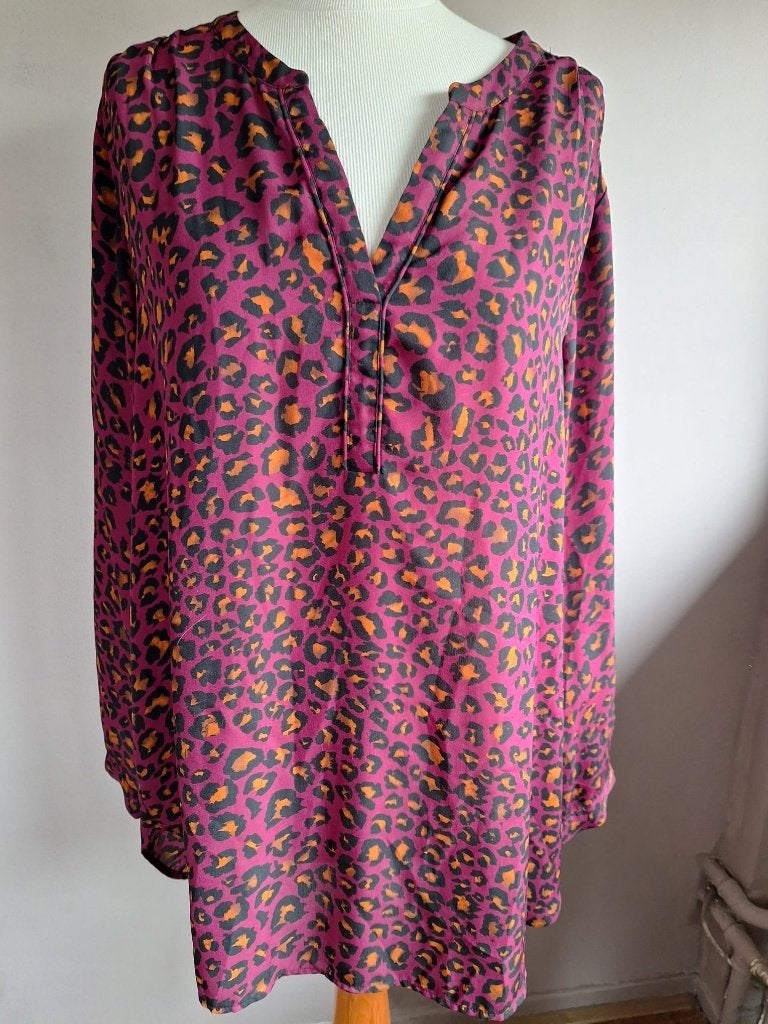 Nieuwe paarse stretch top print van Miss Etam, maat 50, Kleding | Dames, Tops, Paars, Maat 46/48 (XL) of groter, Nieuw, Ophalen of Verzenden