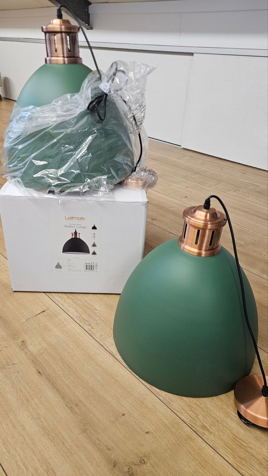 Leitmotiv Refine Large hanglamp - Groen, Ophalen, E27 (groot), Zo goed als nieuw, Metaal