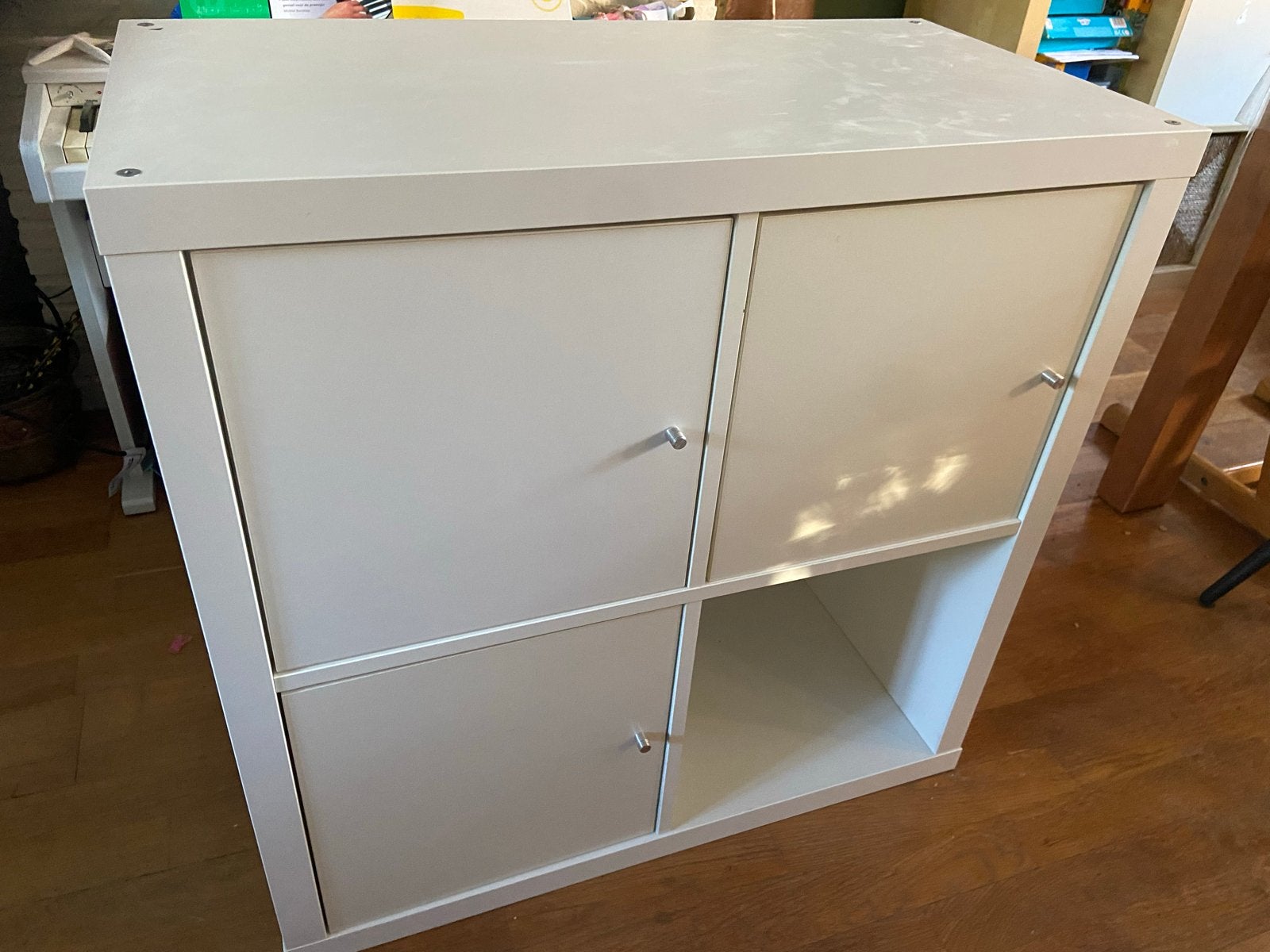 IKEA Kallax 4-vaks kast met deurtjes, Ophalen, Gebruikt