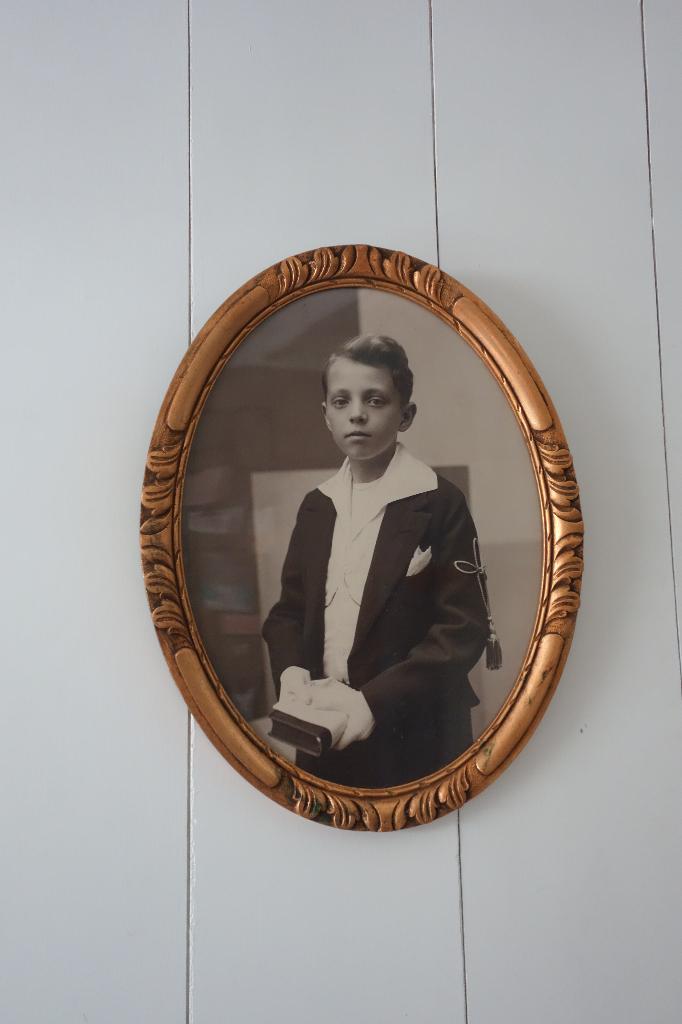 Prachtige antieke jaren 30 Franse ovale houten fotolijst, Antiek en Kunst, Antiek | Overige Antiek, Ophalen of Verzenden