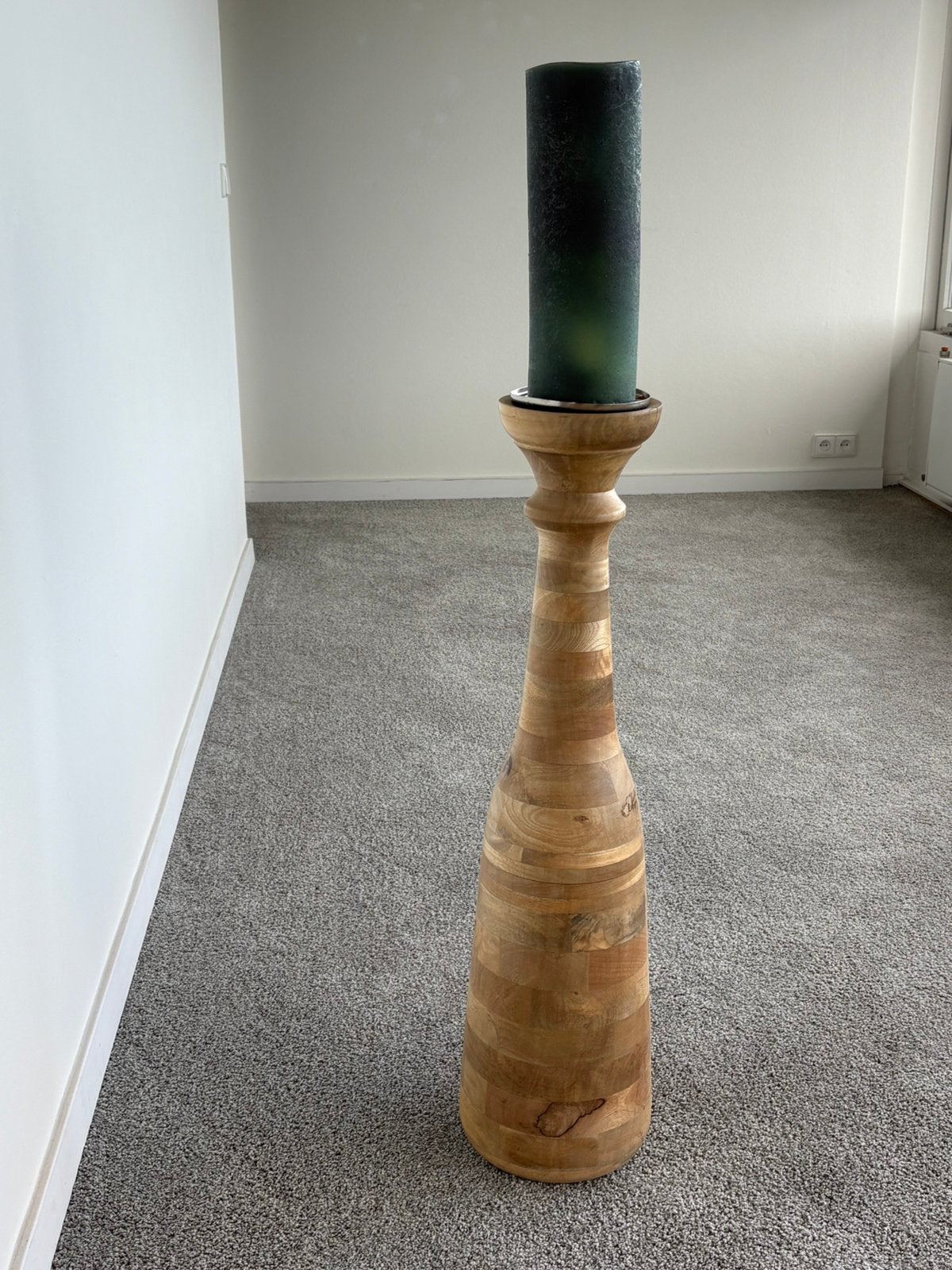 Massief houten kandelaar. 80cm hoog., Ophalen, Zo goed als nieuw, Kandelaar