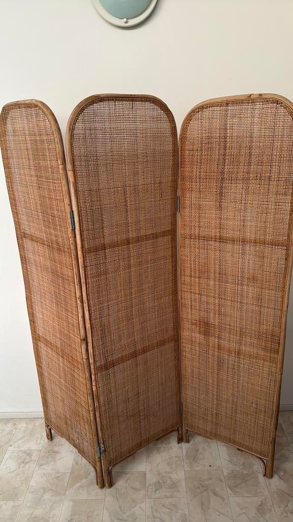 Rotan kamerscherm / roomdivider – 3 panelen, Huis en Inrichting, Woonaccessoires | Kamerschermen, Ophalen, Zo goed als nieuw