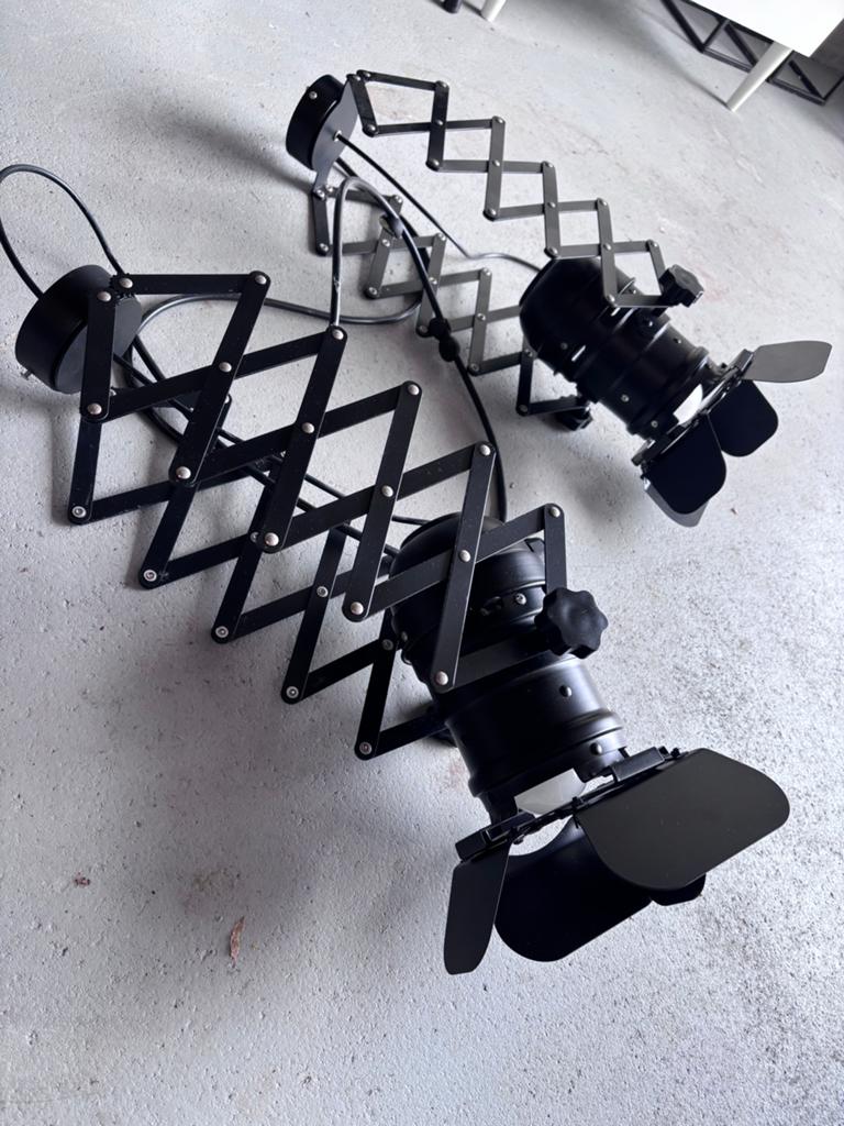 Set van 2 Cultfurniture schaarlampen, zwart, industrieel, Ophalen, Zo goed als nieuw, Metaal