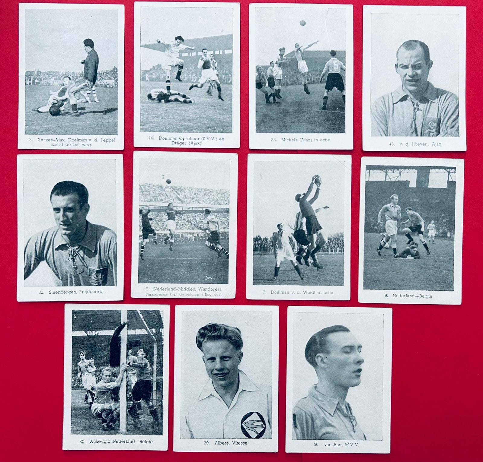 Voetbalplaatjes - jaren '50 - Ajax - Feyenoord - Ned XI-tal, Verzamelen, Ophalen of Verzenden, Zo goed als nieuw, Feyenoord, Poster, Plaatje of Sticker