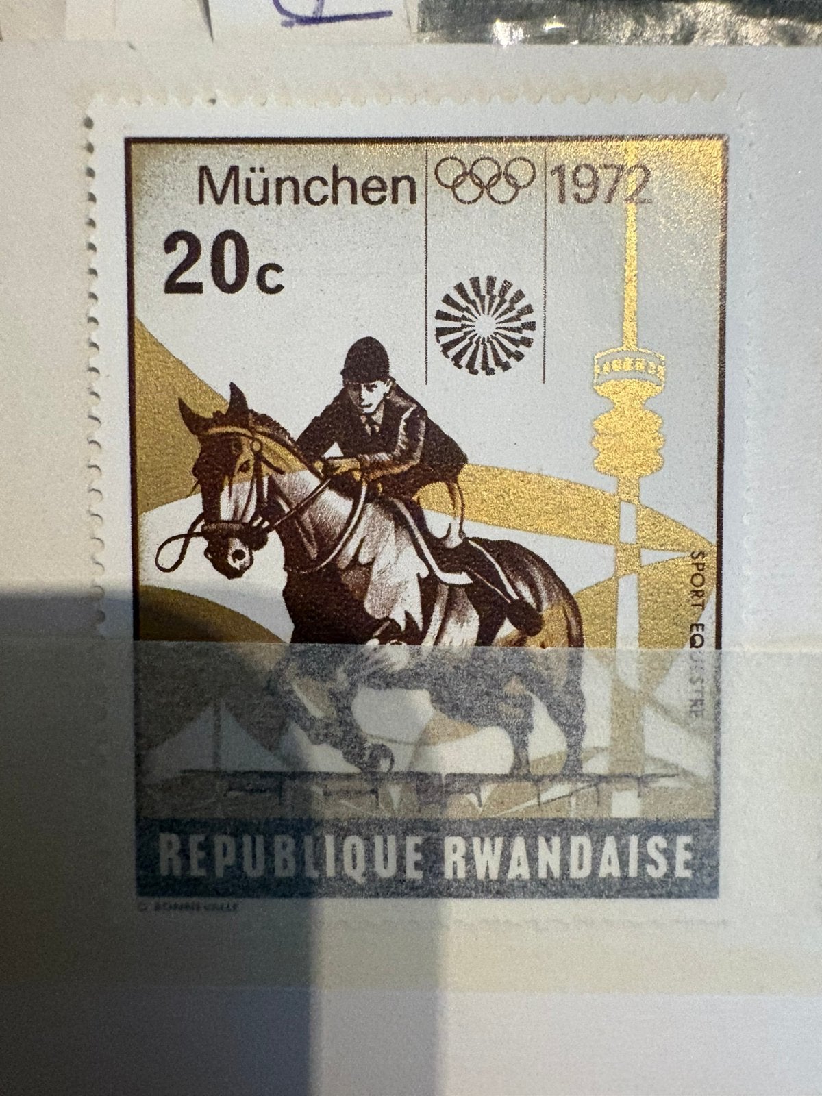 München 1972 Olympische Spelen Ruiterzegel Rwanda, Ophalen of Verzenden, Na 1940, Postfris