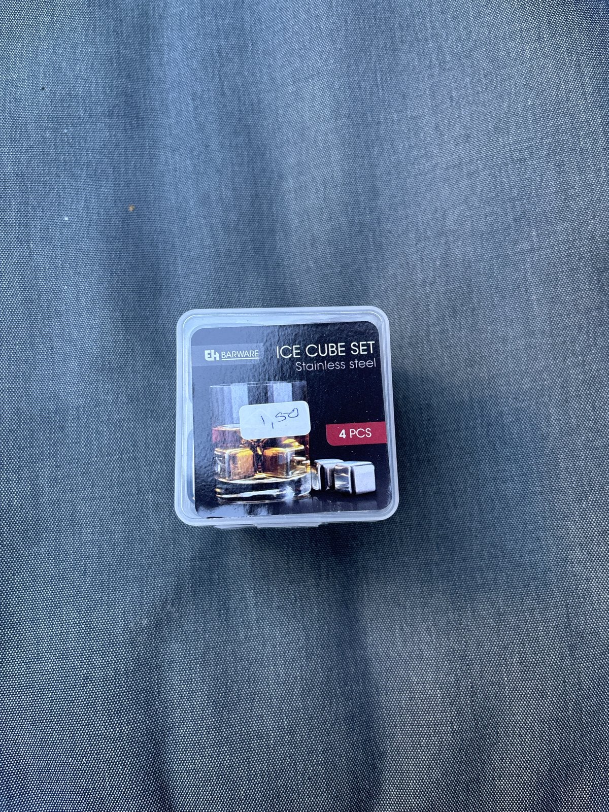 Nieuwe EH Barware Ice Cube Set - RVS IJsblokjes (4 stuks), Ophalen, Overige typen, Metaal, Overige merken