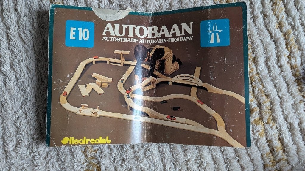 Vintage Houten Autobaan E10 - Sliedrecht, Ophalen of Verzenden, Gebruikt, Duw- of Trekspeelgoed