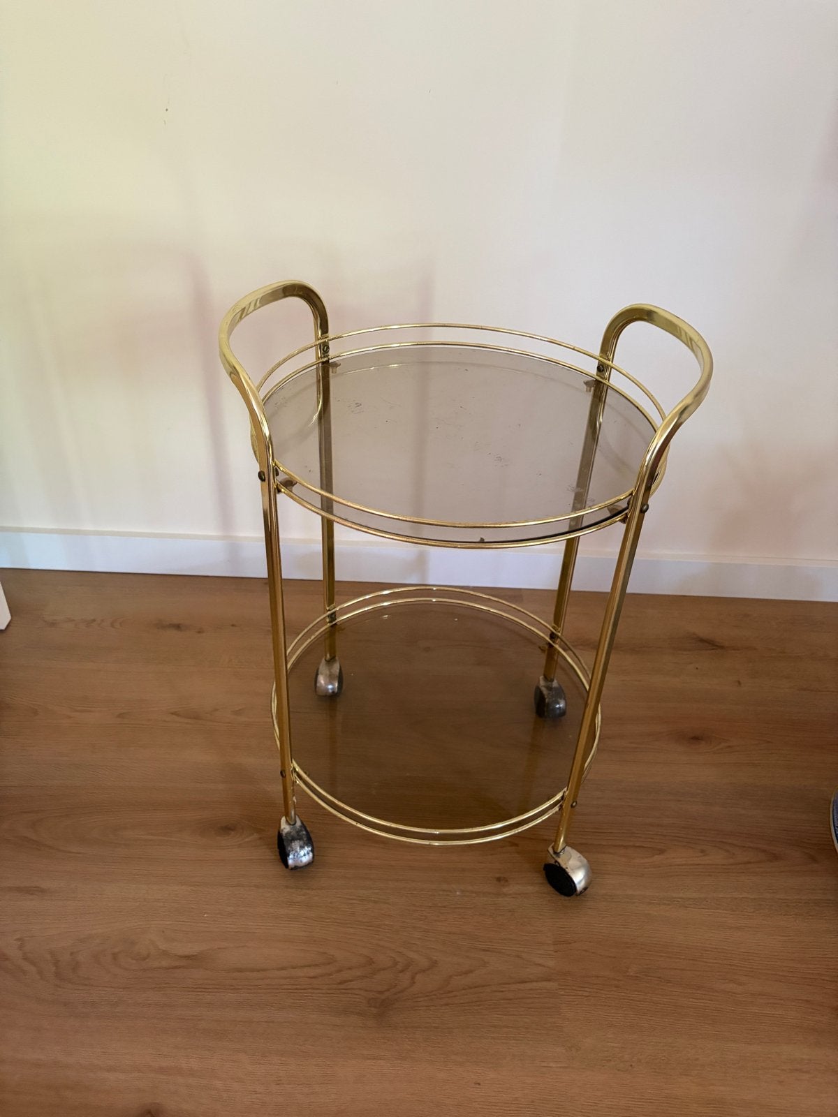 Vintage gouden serveerwagen met lichte gebruikssporen, Ophalen