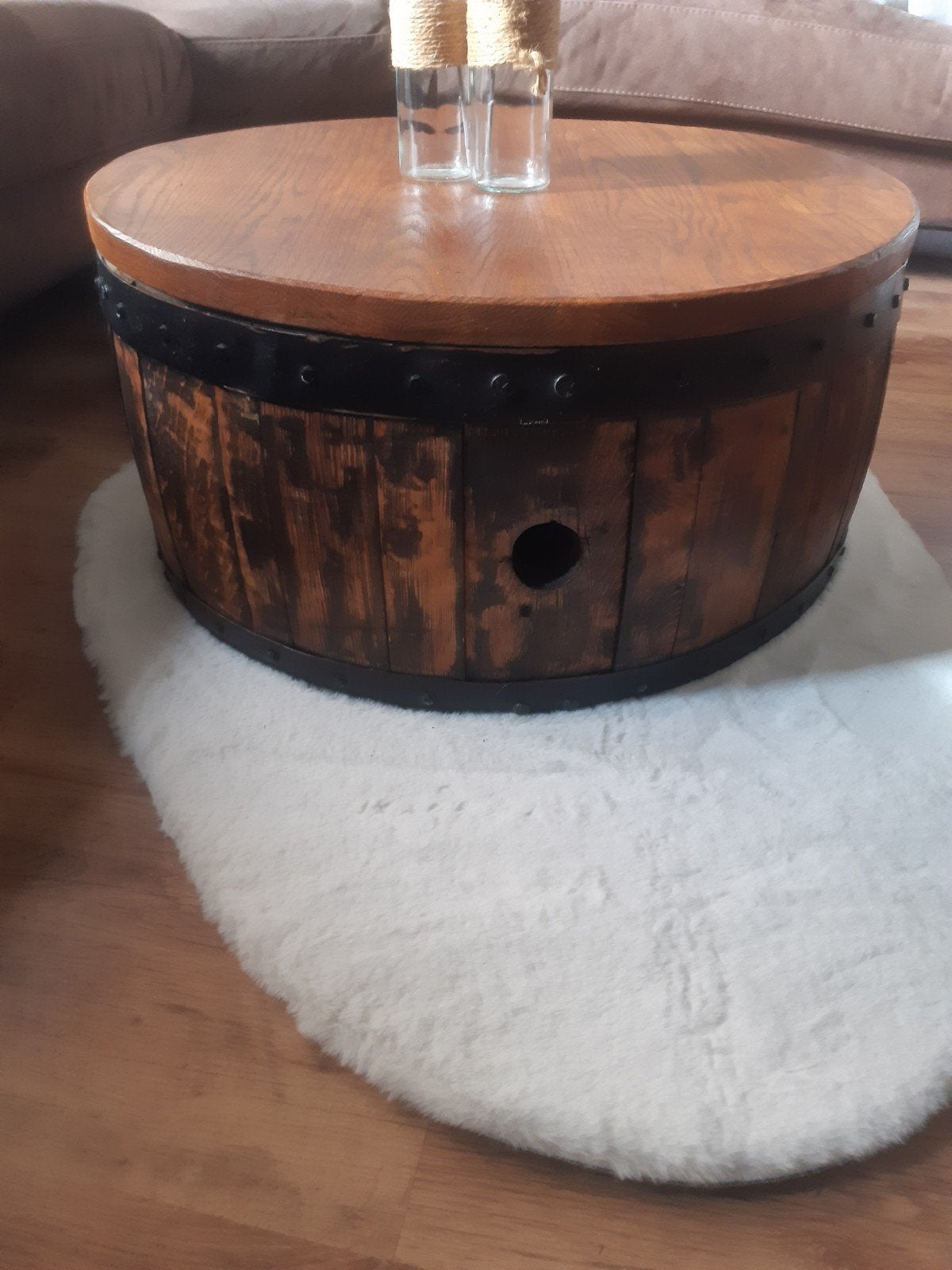 wijnvat salontafel, Ophalen, Rechthoekig, 50 tot 100 cm, 50 tot 100 cm