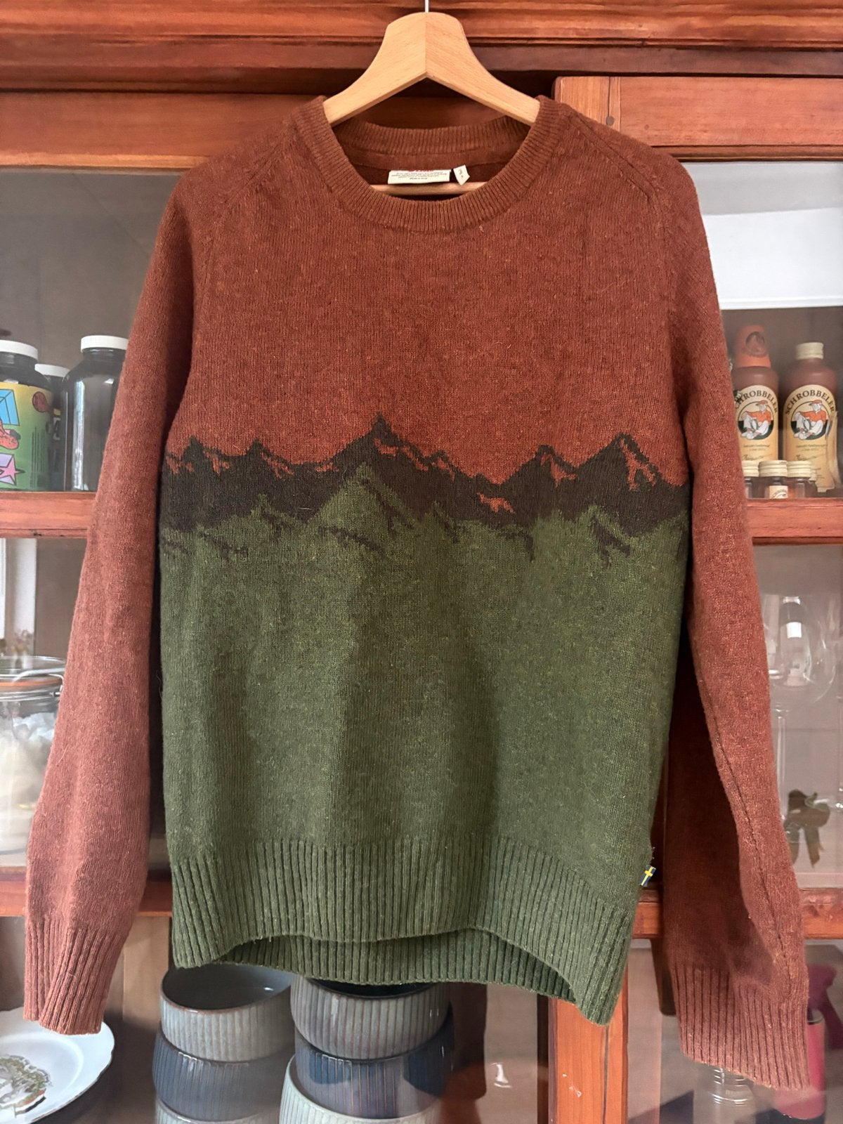 Fjällräven Heren Trui ‘Greenland Re-wool’ Maat S, Ophalen of Verzenden, Zo goed als nieuw, Maat 46 (S) of kleiner, Bruin