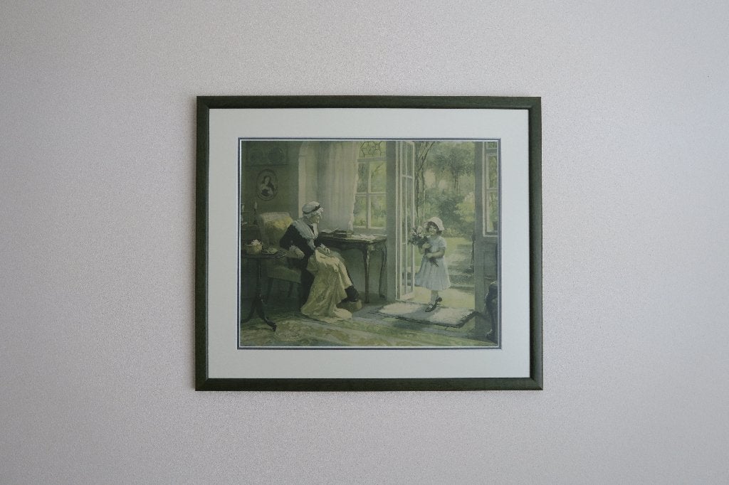 Vintage art print 1930 Grandmother's Birthday - G.S. Knowles, Ophalen, Vintage, Achter glas
