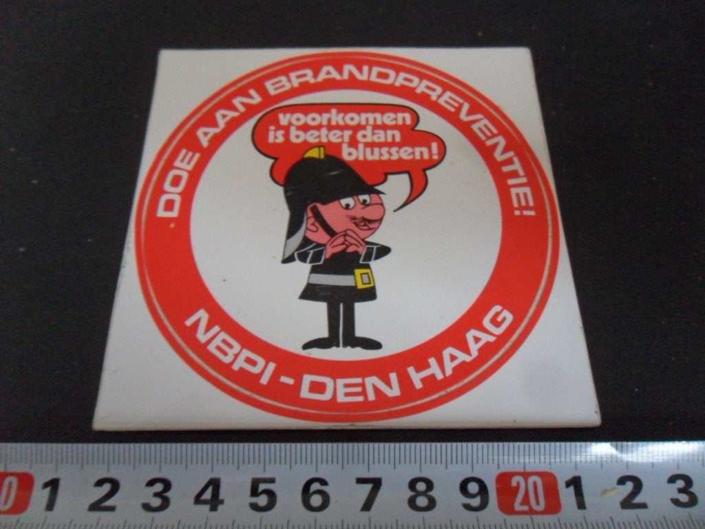 sticker Den Haag NBPI  Doe aan brandpreventie !  *, Ophalen of Verzenden, Zo goed als nieuw