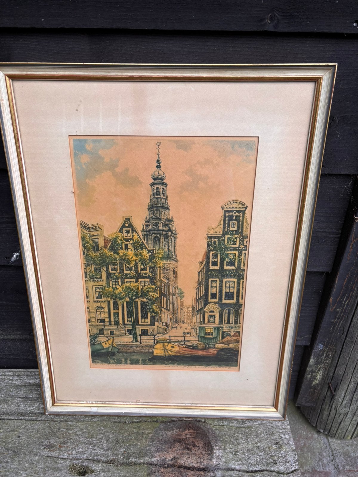 Ingekleurde ets van Cornelis Brandenburg : Zuiderkerk A’dam, Antiek en Kunst, Kunst | Schilderijen | Klassiek, Ophalen, Realistisch